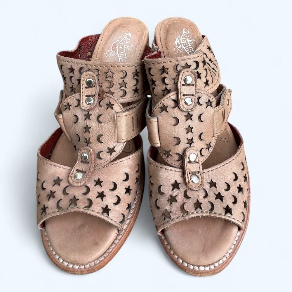 Freebird By Steven Block Heel Slide Leather Sanda… - image 2